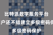 比特派数字服务平台  用户还不错建立多级密码保护